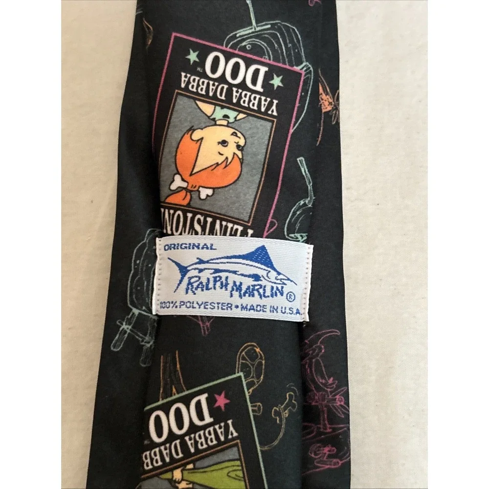 Ralph Marlin The Flintstones Mens Tie Lot Of 2 Fred Barney Dino Pebbles Wilma